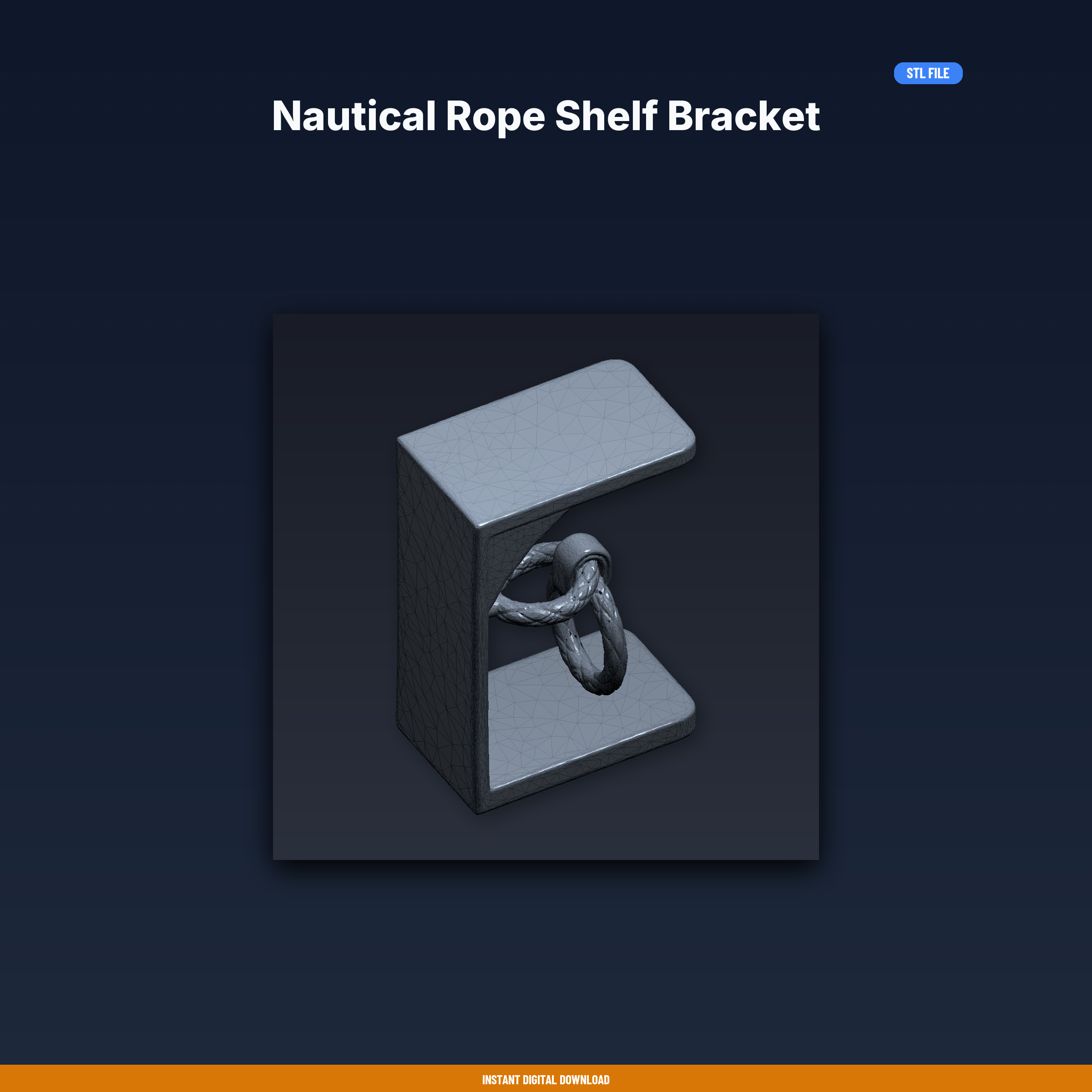 Nautical Rope Shelf Bracket - 3D Printable STL File