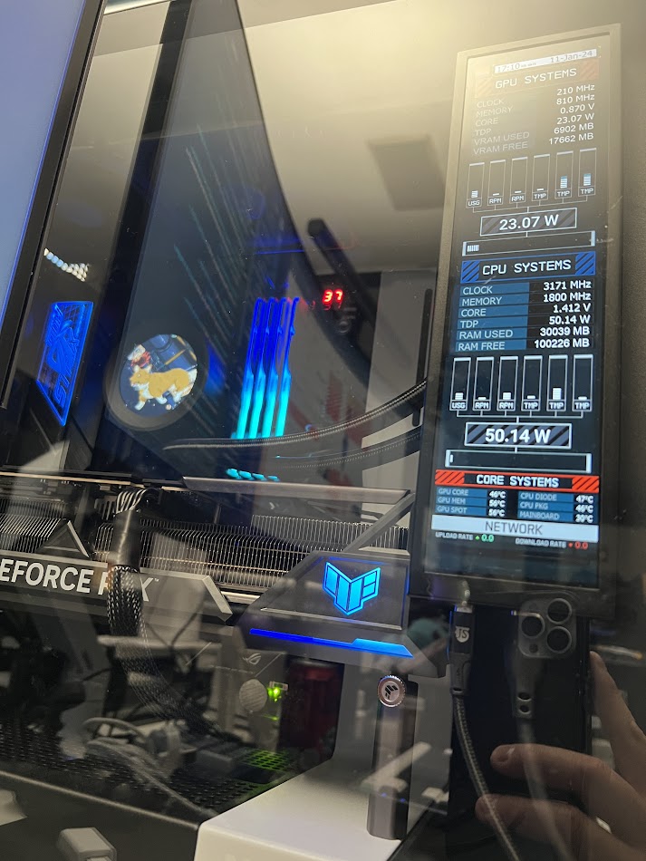 8.8" Screen Mount and PCIe Cover w/ Cable Passthrough