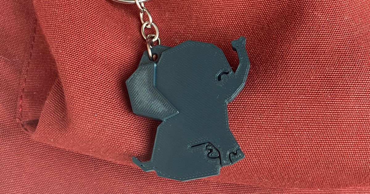 Cute baby elephant keychain by Petra Ollender Download free STL model