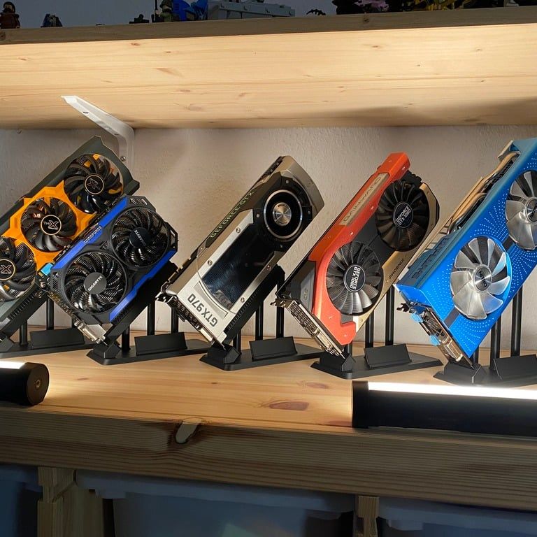 graphics card display case 2-Card Aluminum Graded Trading  Premium UV-Protected Display for PSA, BGS & CGC (Pre-Order)  QuirkShelv I opened a drawer of old GPUs and thought its a shame to stash these away Temperature Displaying GPU Stand Argb