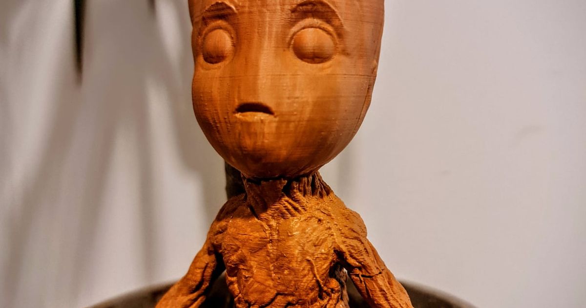 Baby Groot Sitting And Waving By W3denthusiast Download Free Stl