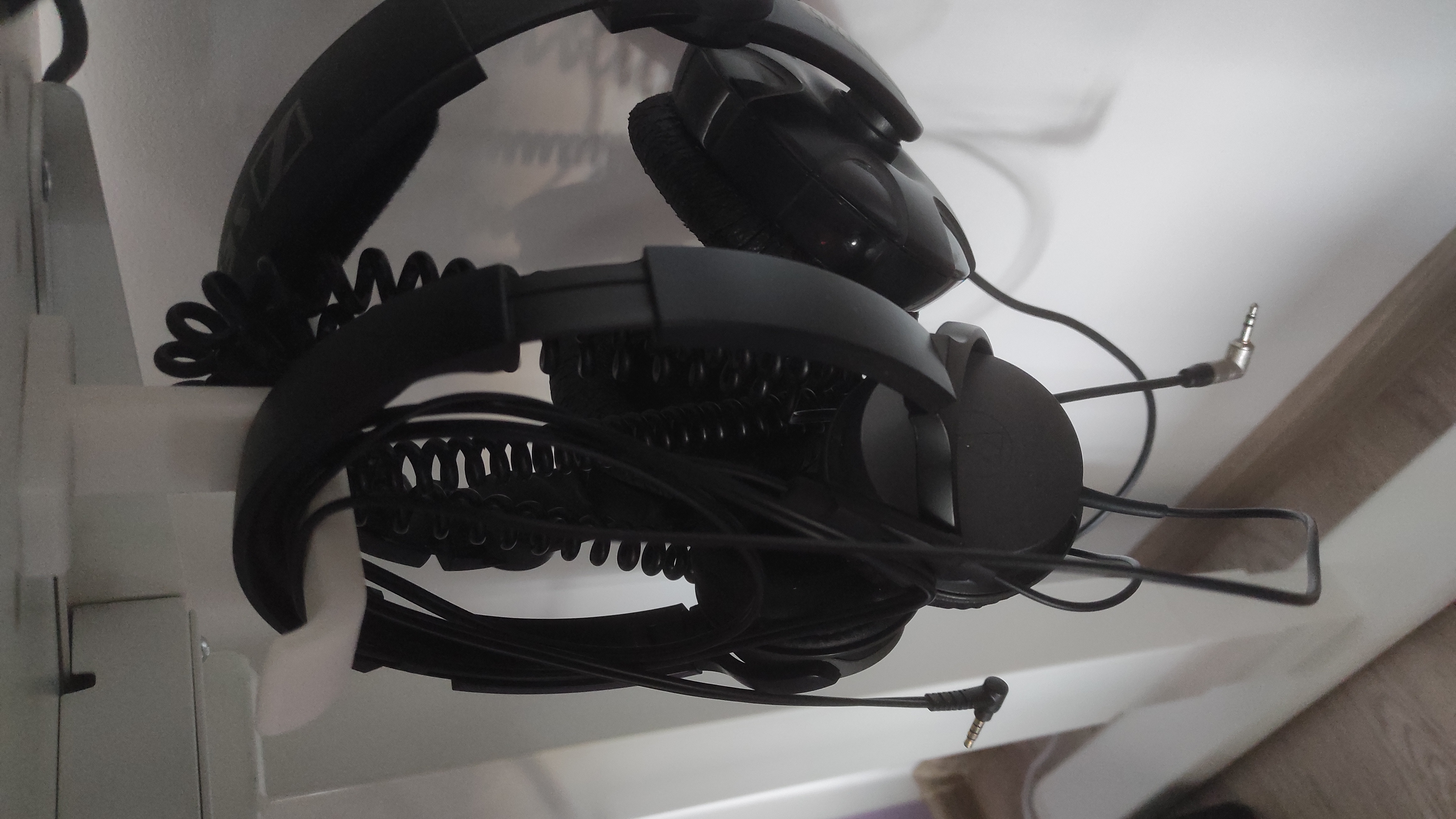 Under desk headphones holder