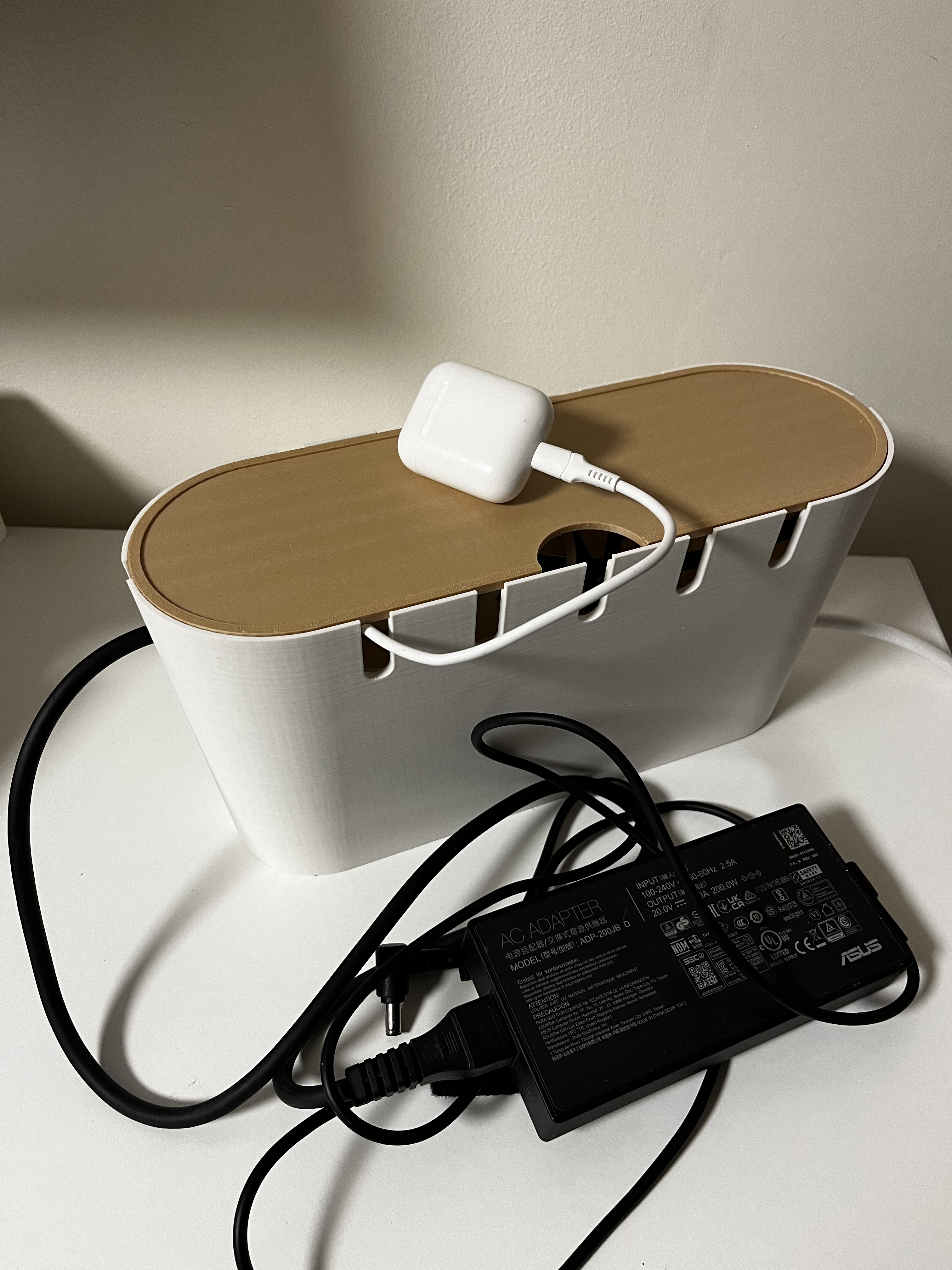 Power bar wire organizer cable management box