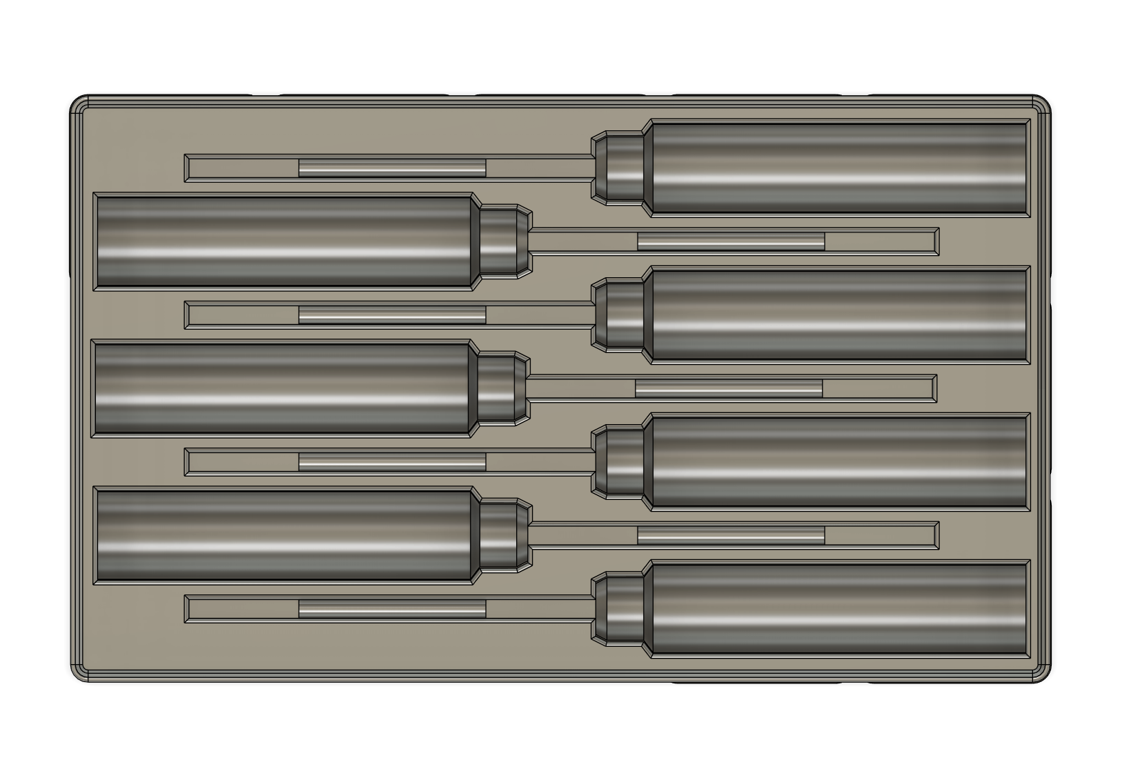 Miniatura 3 do modelo 3D Gridfinity Hex Driver Tray