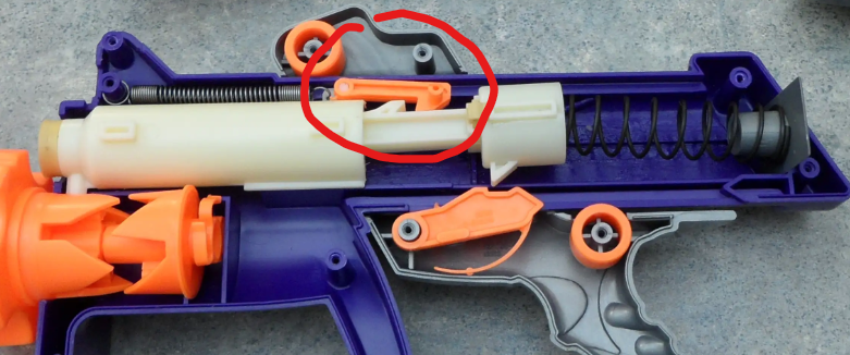 Nerf Chainblazer replacement rotation hook.