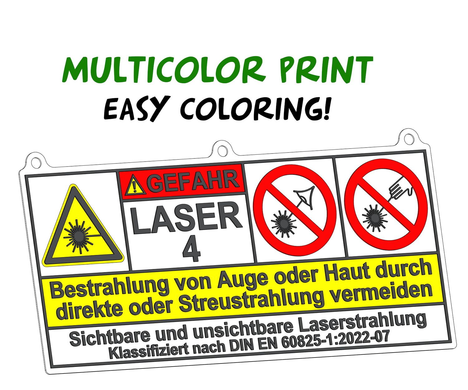 Laser Warnschild Klasse 4 DIN EN 608251 Laser warning sign class 4 by WS Design