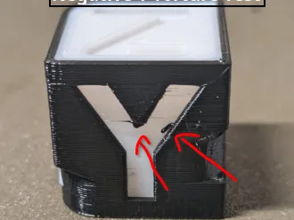 2 Color Calibration Cube with XY ringing test, 30 deg overhangs, and nozzle booger test