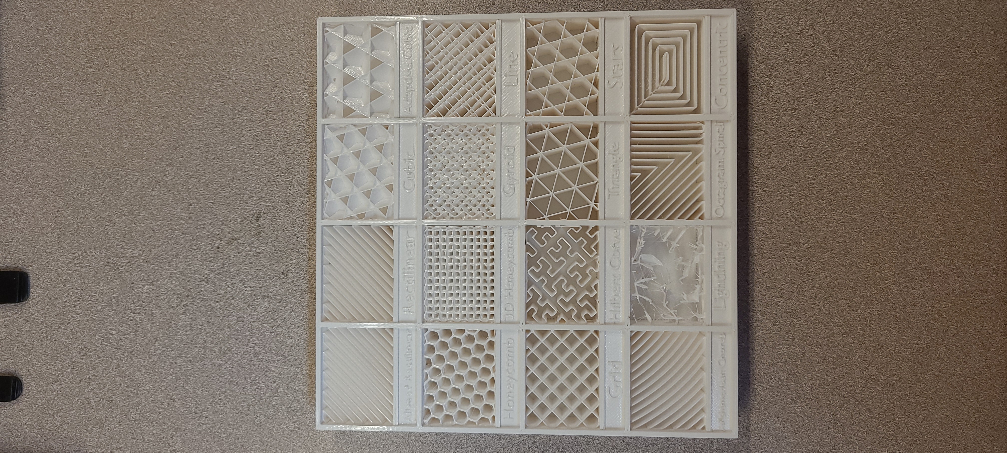 Prusa slicer infill patterns display/Test