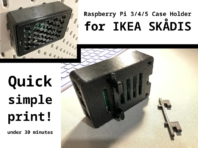 Raspberry Pi 3/4/5 Case Holder for IKEA SKÅDIS