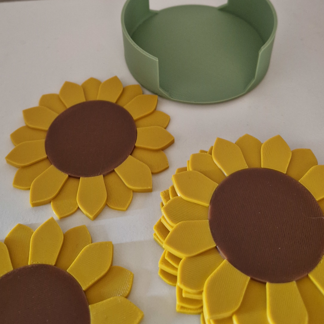 Miniatura 6 do modelo 3D Sunflower coasters