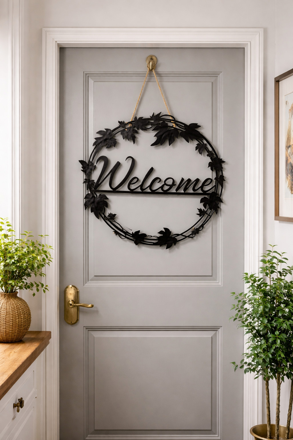 Door wreath welcome