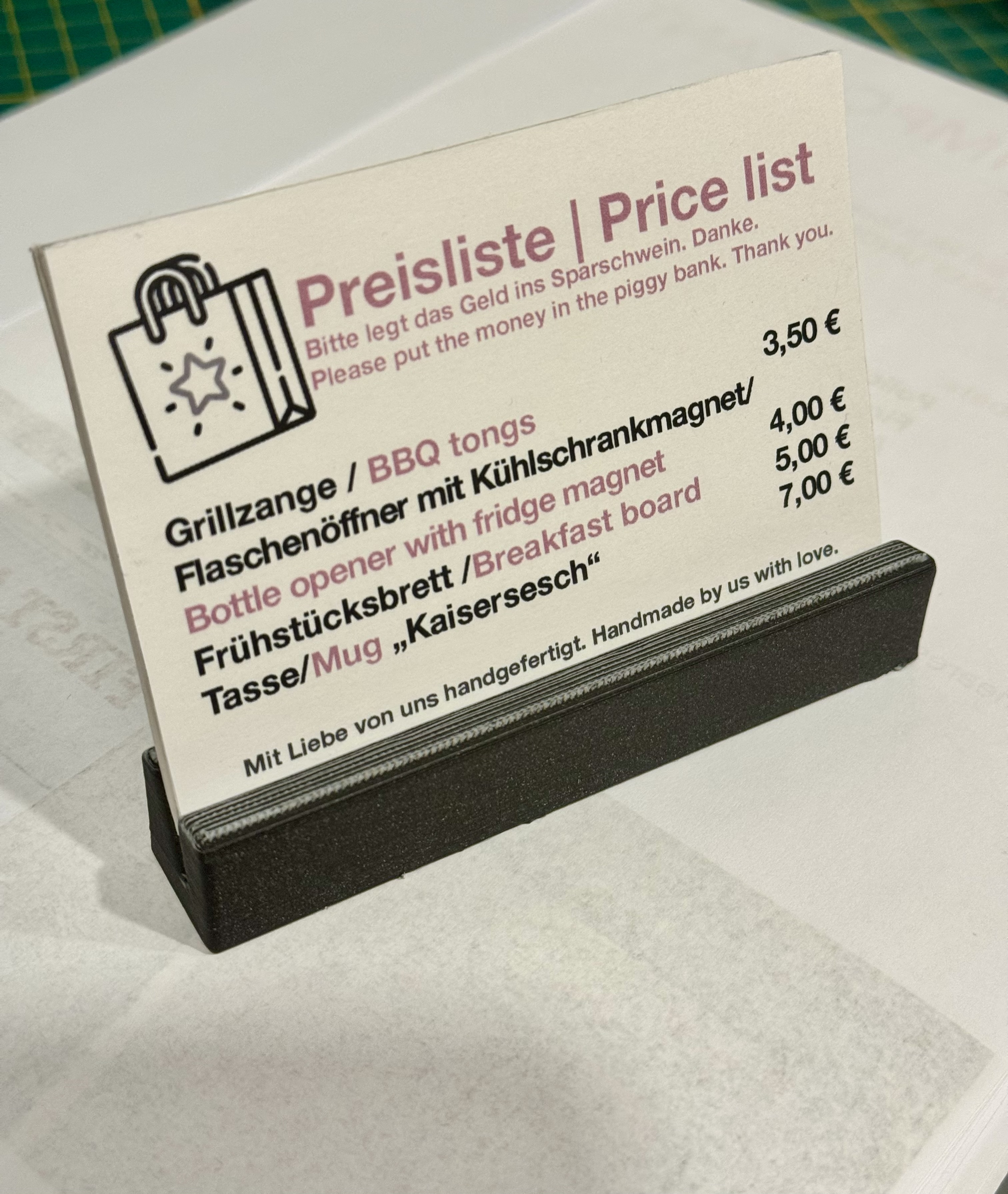 Mini Sign Holder / Small Flyer Stand / Card Display Stand for Small Paper Signs or Cards