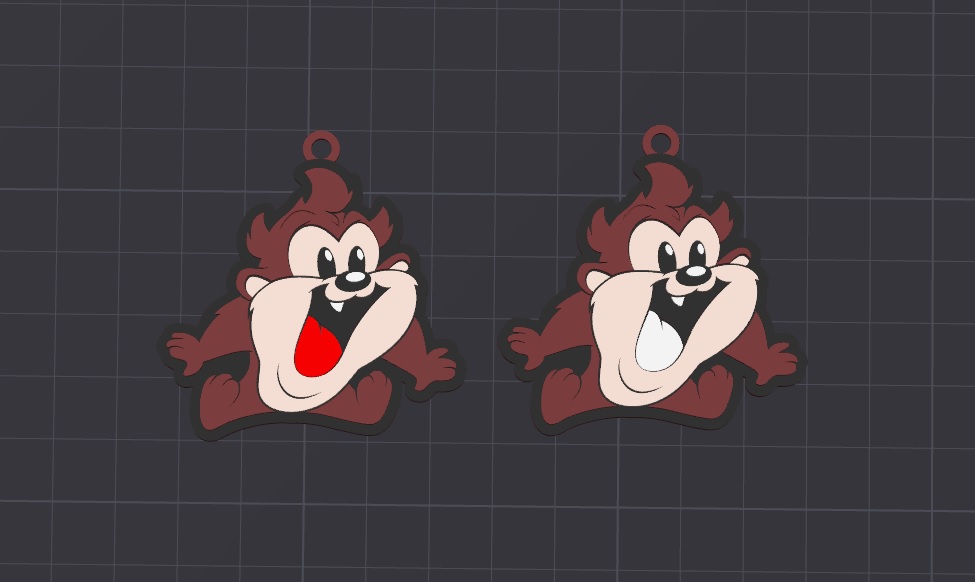 cartoon characters-Tazmainian devil multicolor keychain / necklace pendant