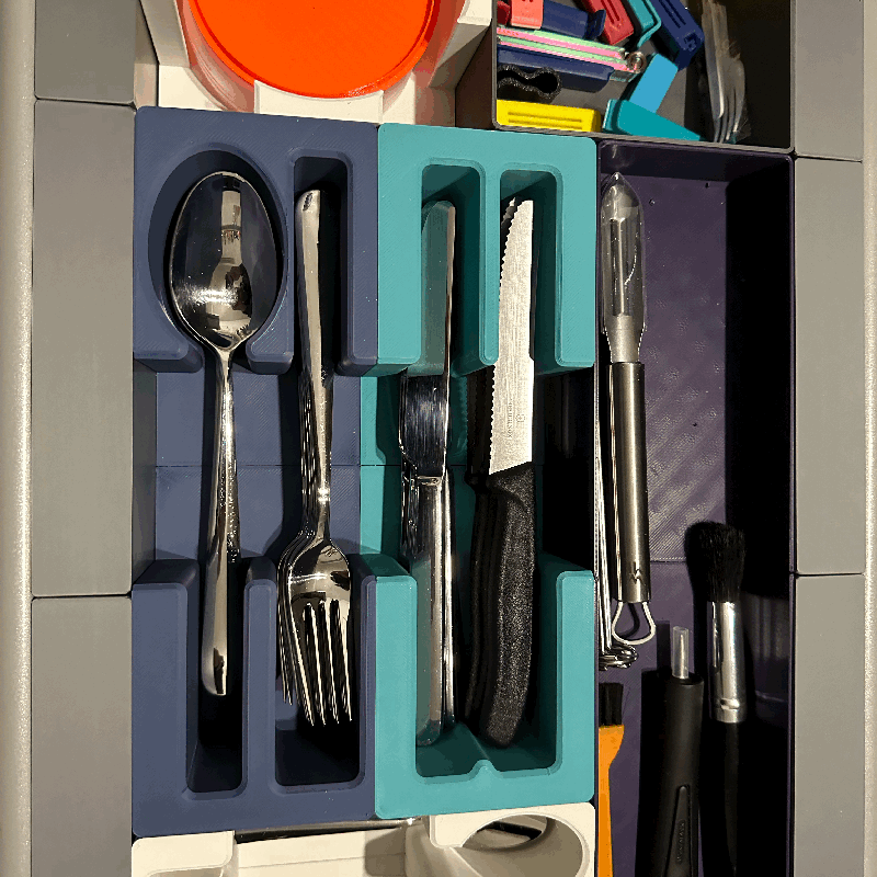 Gridfinity modular cutlery organizer for old Ikea drawers / modularer Besteckkasten by Alexander Brückel