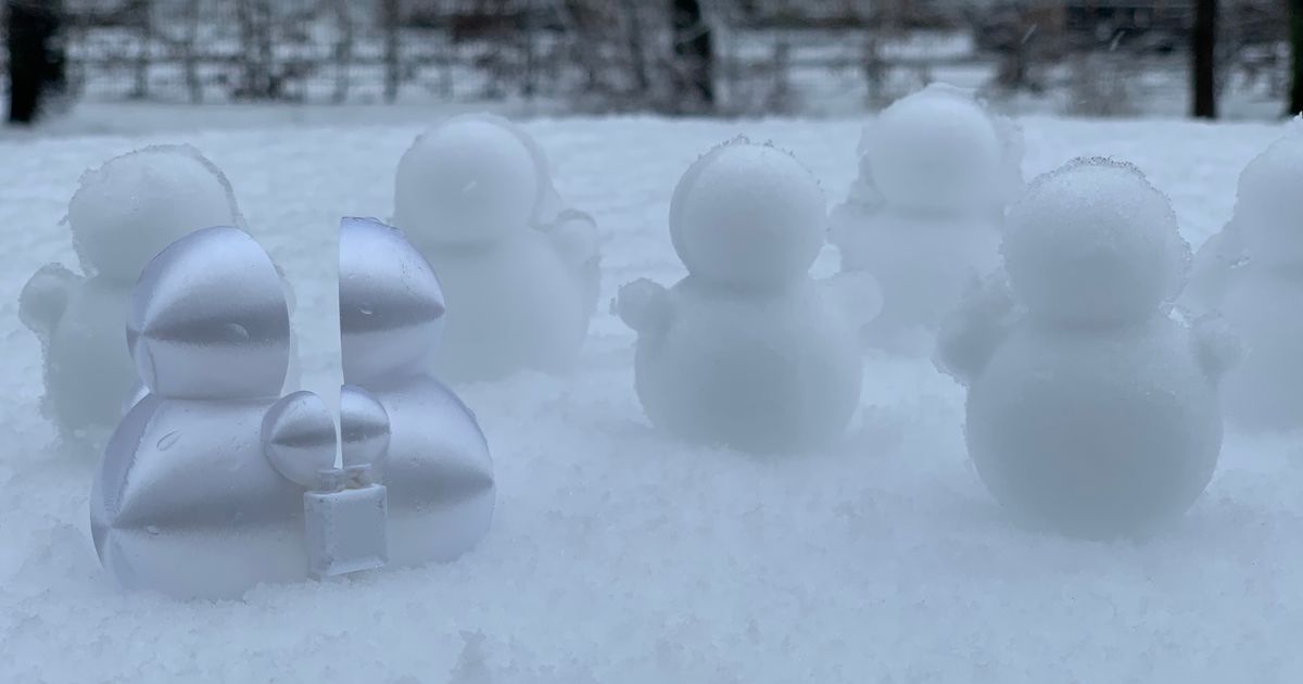 Mini Snowman Mold (Print-in-Place Version) by Eisvogel | Download free ...