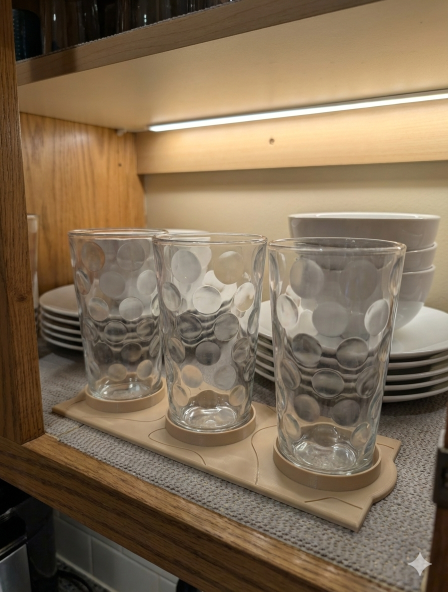 The GLASS GUARD cabinet organizer