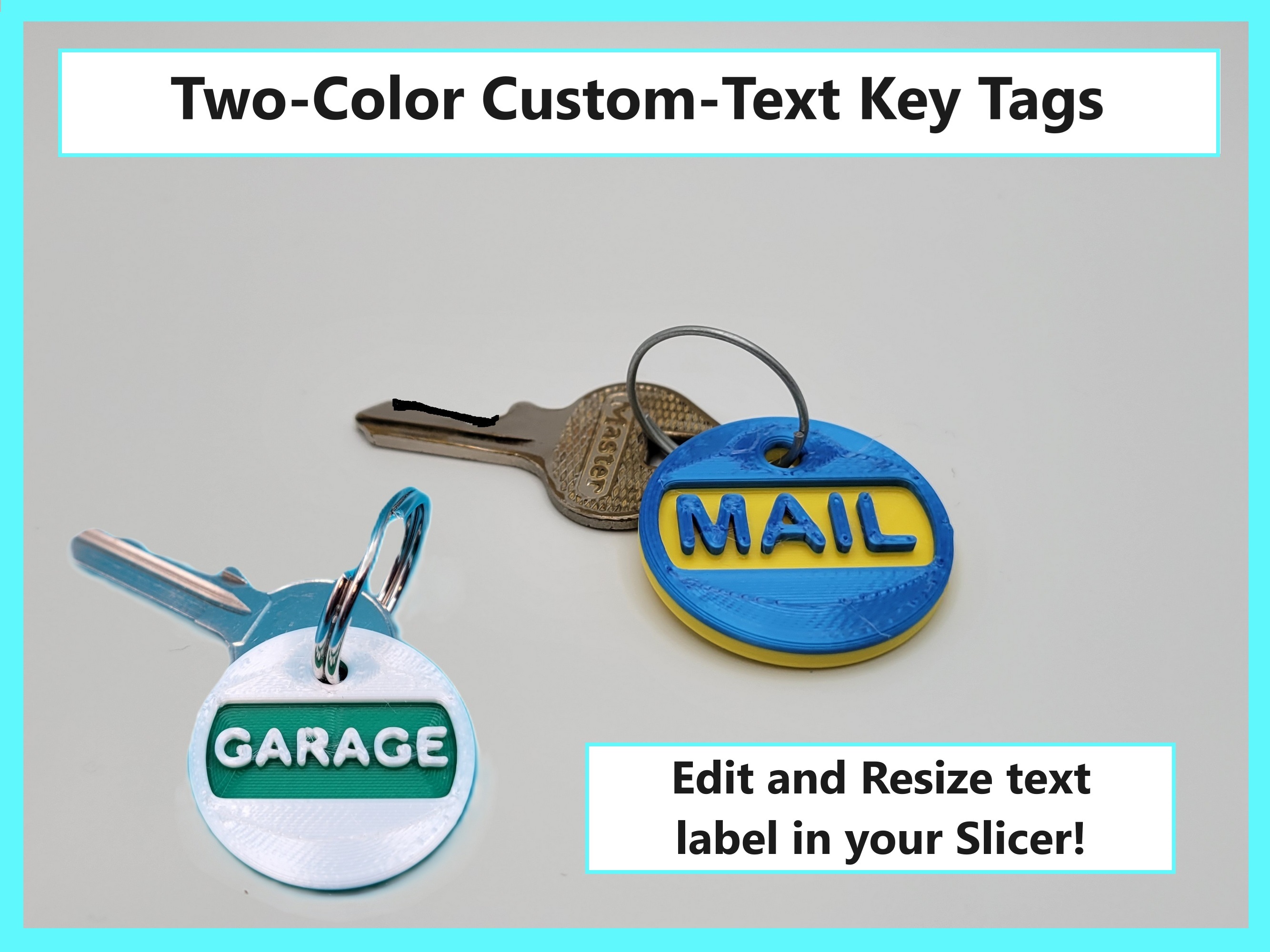 Key Tag - Two Color Custom Text by Phil Caruso | Download free STL ...