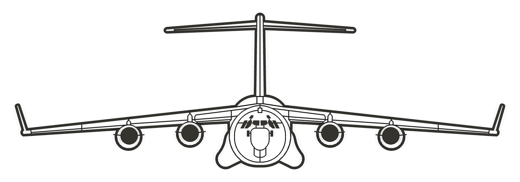 C-17 - Front View - Silhouette by Chris D | Download free STL model ...