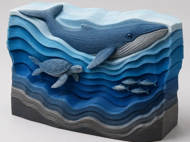 Ozean-Diorama mit Wal - Ocean Diorama with Whale