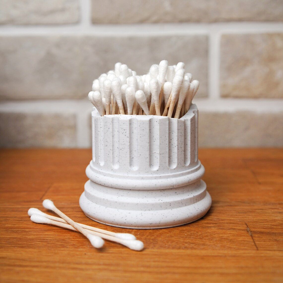 Cotton bud holder roman pillar by Christoph Lehner