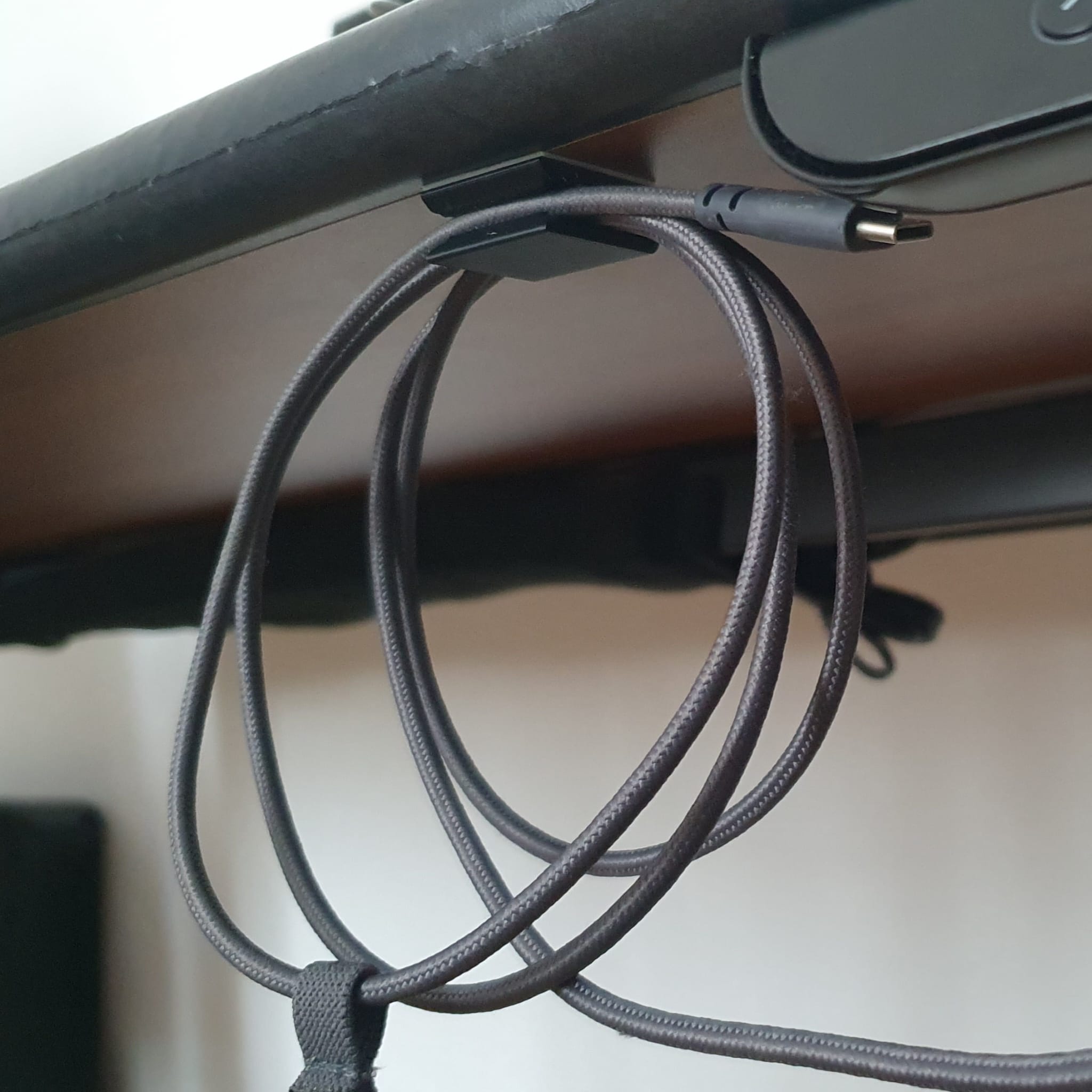 Under desk cable holder