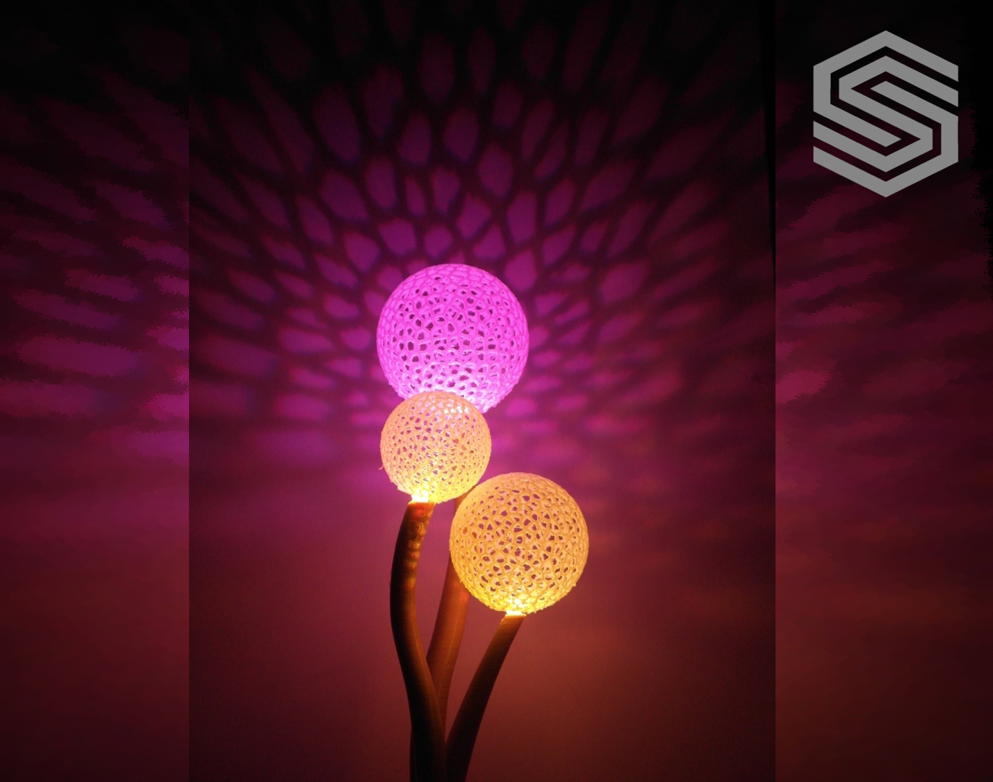 Voronoi blowball Flower - lighted decoration