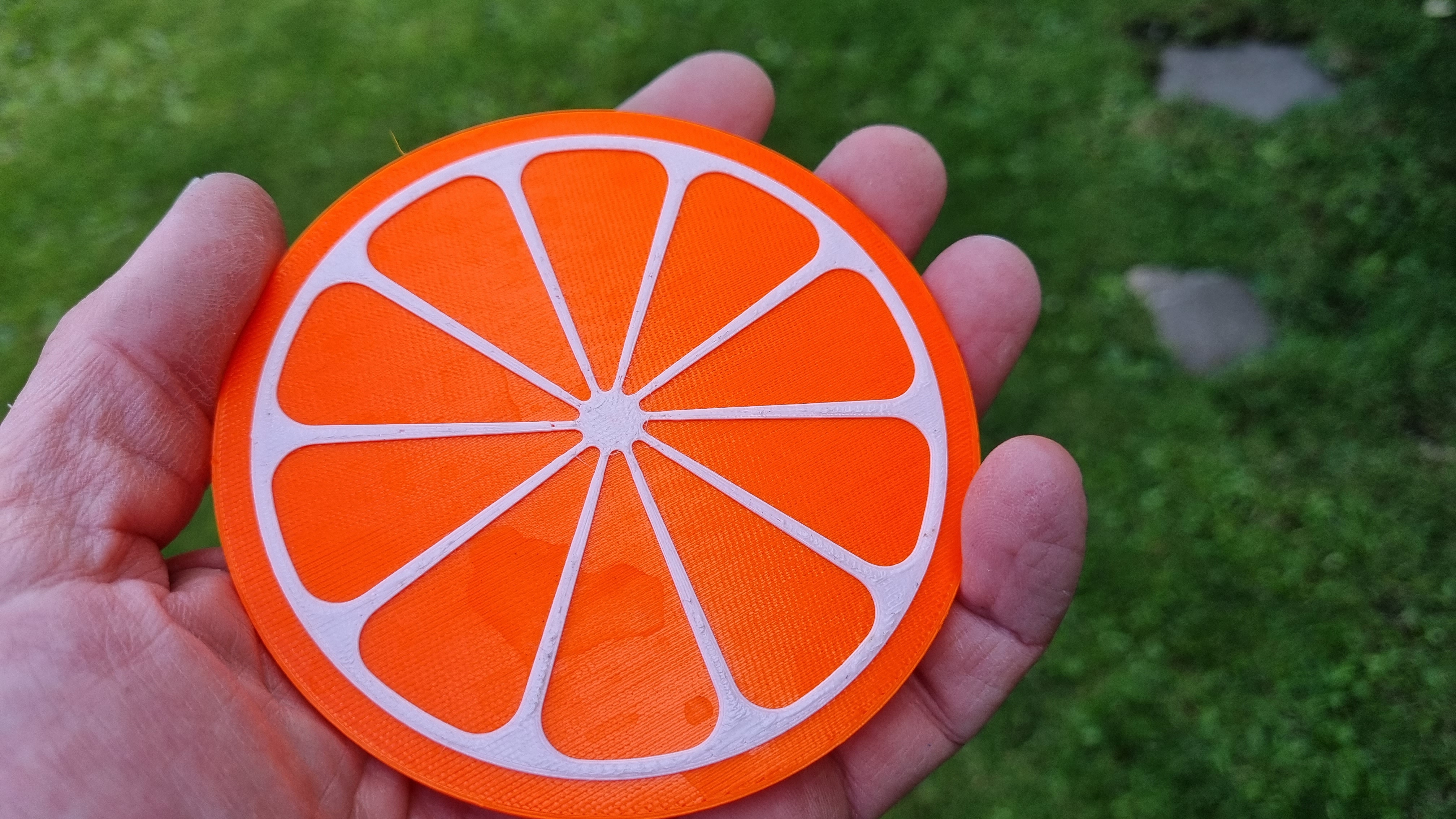 Juicy orange-slice drinks coasters