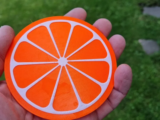 Juicy orange-slice drinks coasters