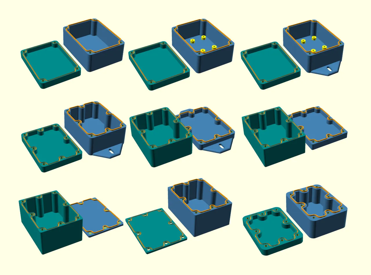 Customizable parametric stable and waterproof electronics ip65 ip67 project  box enclosure case housing by pb-tec | download free stl model | printables .com