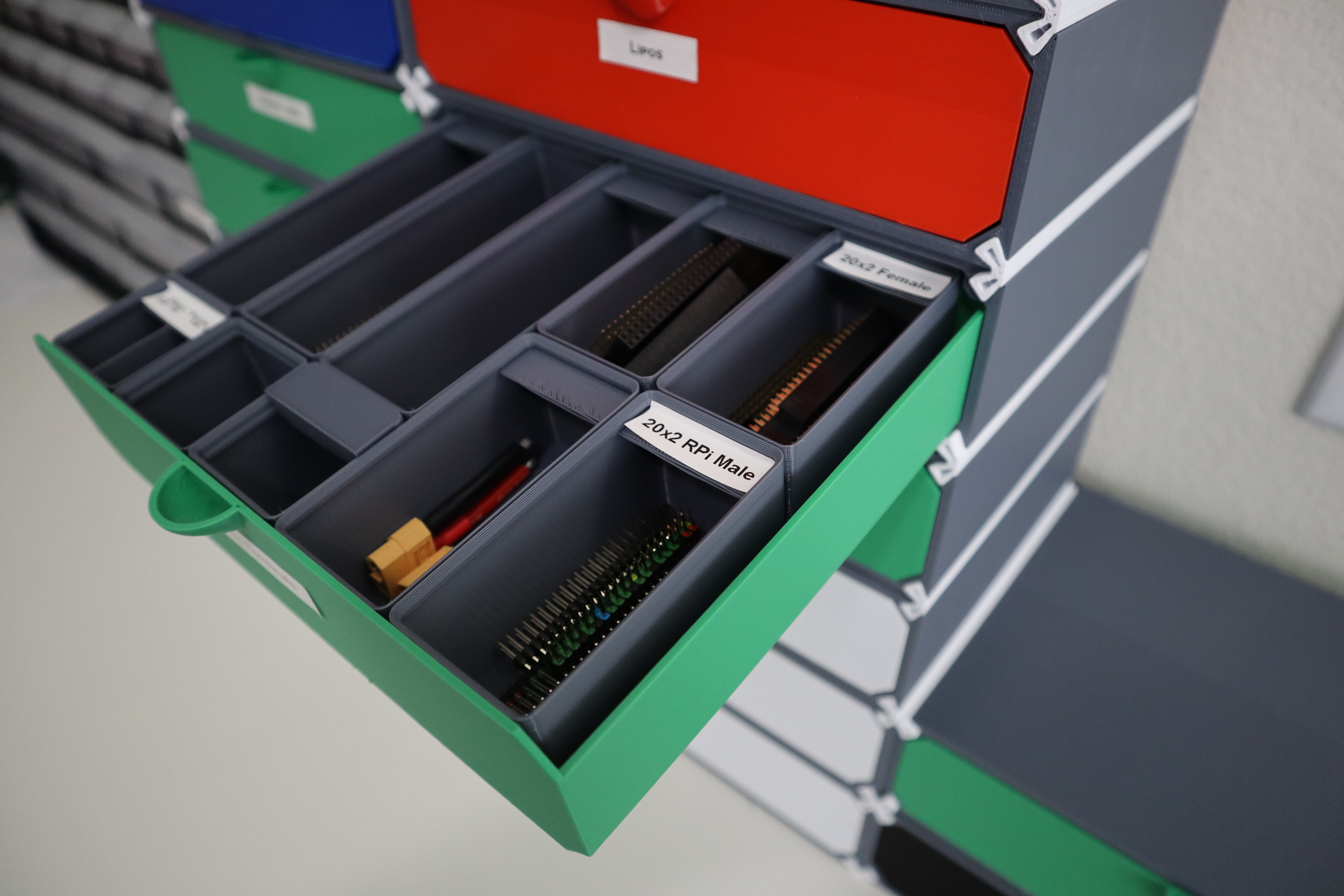 Modular Gridfinity Drawers with End Stops
