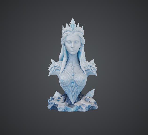Ice Queen Bust – Frost Sorceress Fantasy Statue