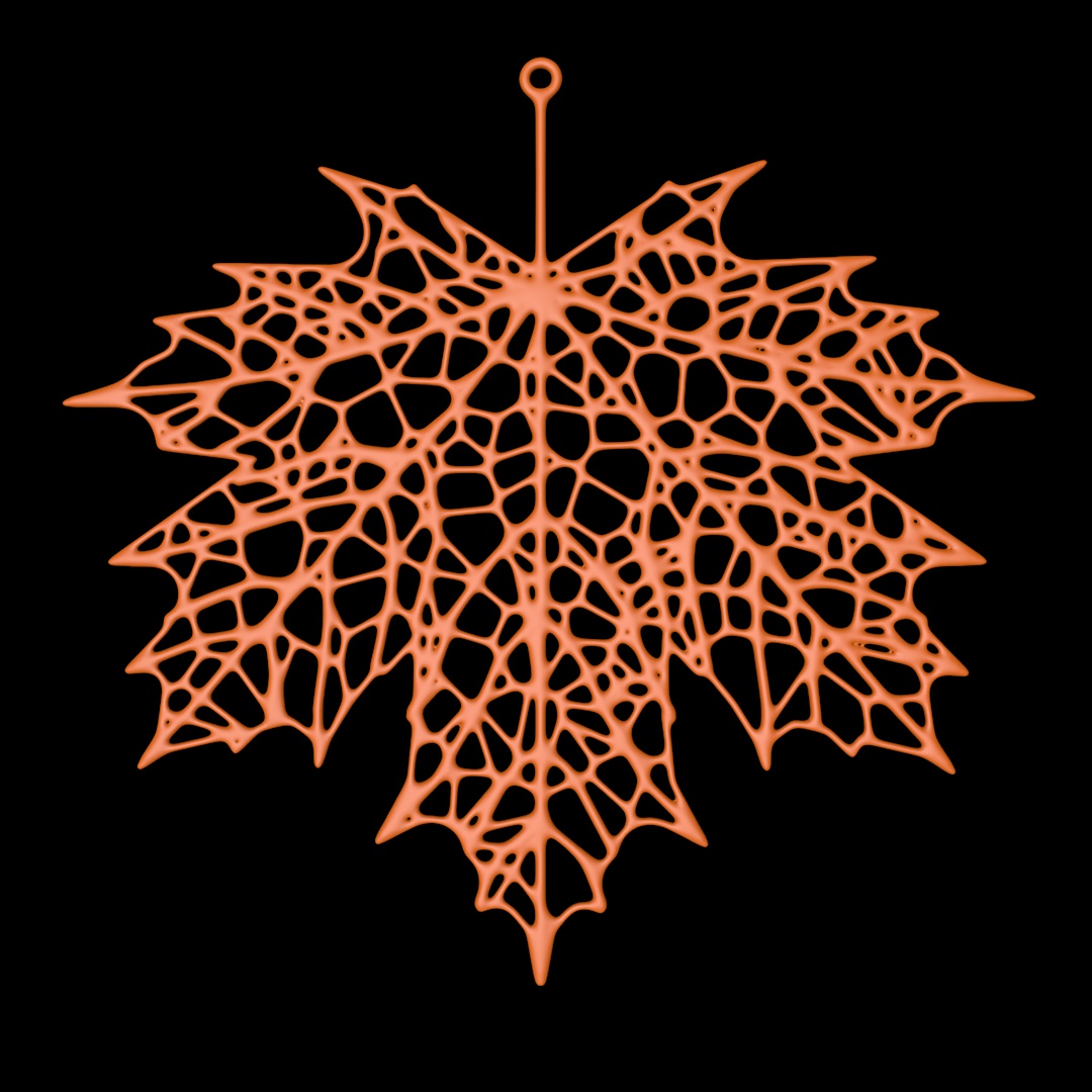 Miniatura 4 do modelo 3D Voronoi Maple Leaf