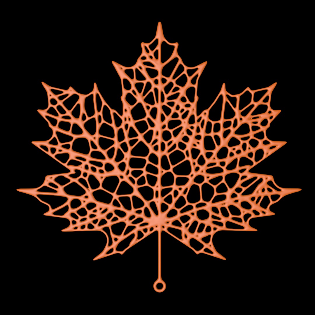 Miniatura 3 do modelo 3D Voronoi Maple Leaf