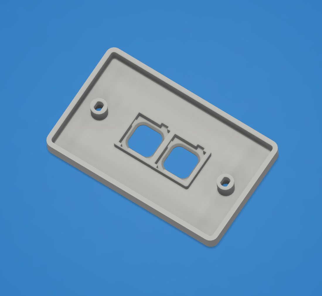 Switch Wall Plate Double (25mm) by Wiseone Download free STL model