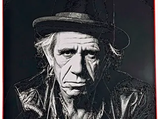 Keith Richards - 8＂x8＂ 3D Rock Series Wall Art by fusion3dart