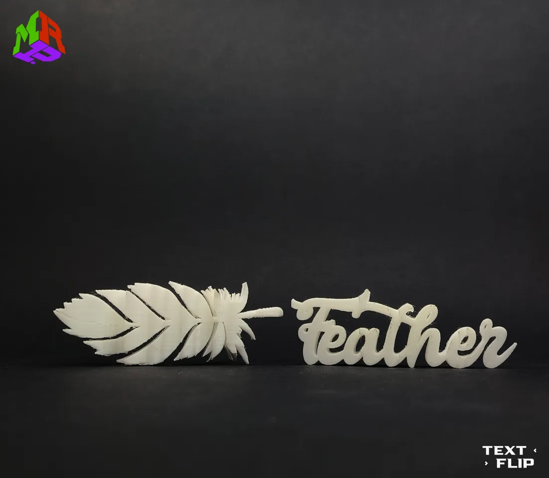 Text Flip - Feather by Master Printer | Download free STL model ...