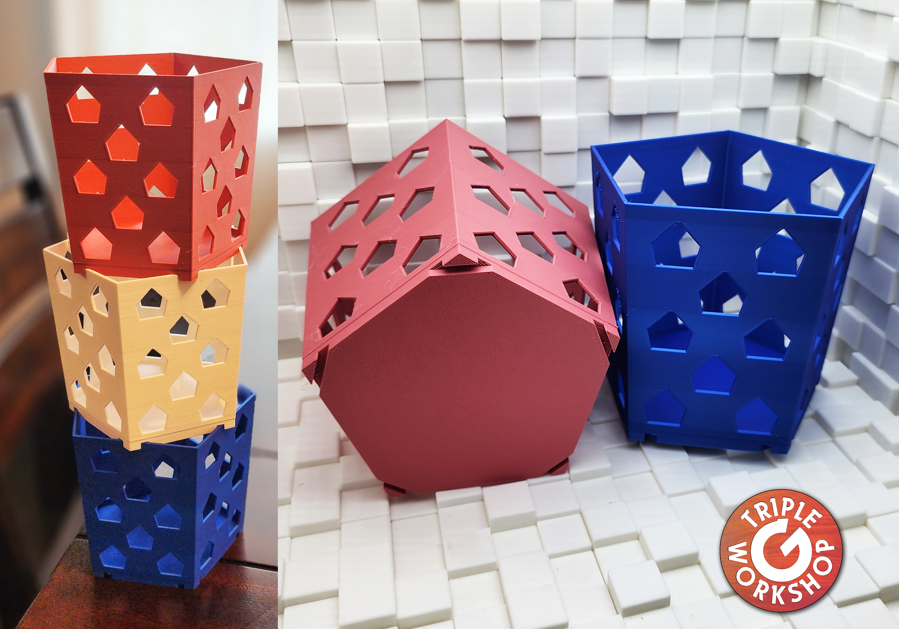 Pentagon Stacking Storage Crates ⯂ No Supports