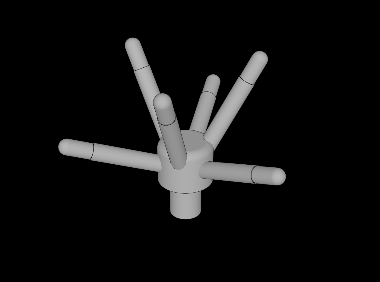 Lego Compatible (19119.dat) Plant Flower Stem with Bar and  6 Stems