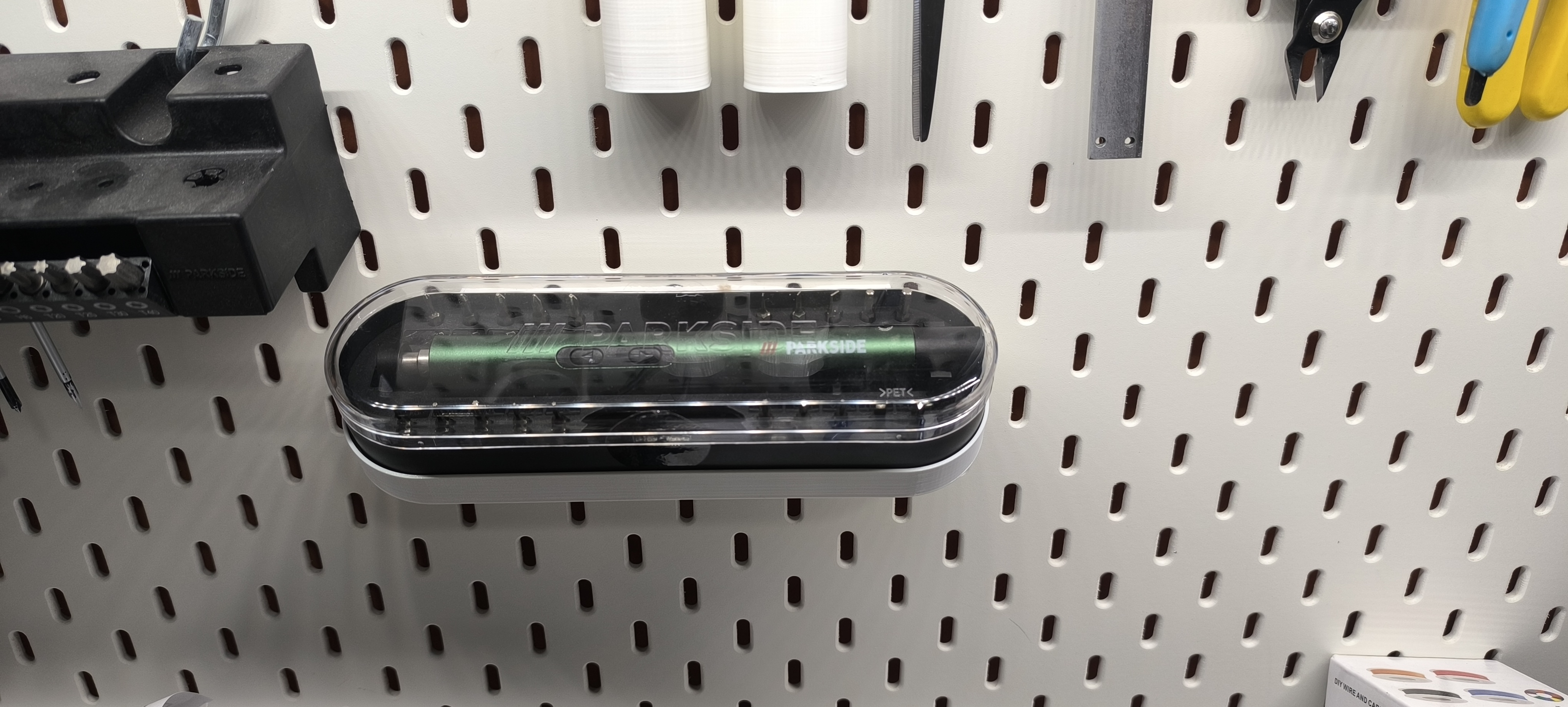 IKEA Skadis Parkside eletric precision screwdriver holder