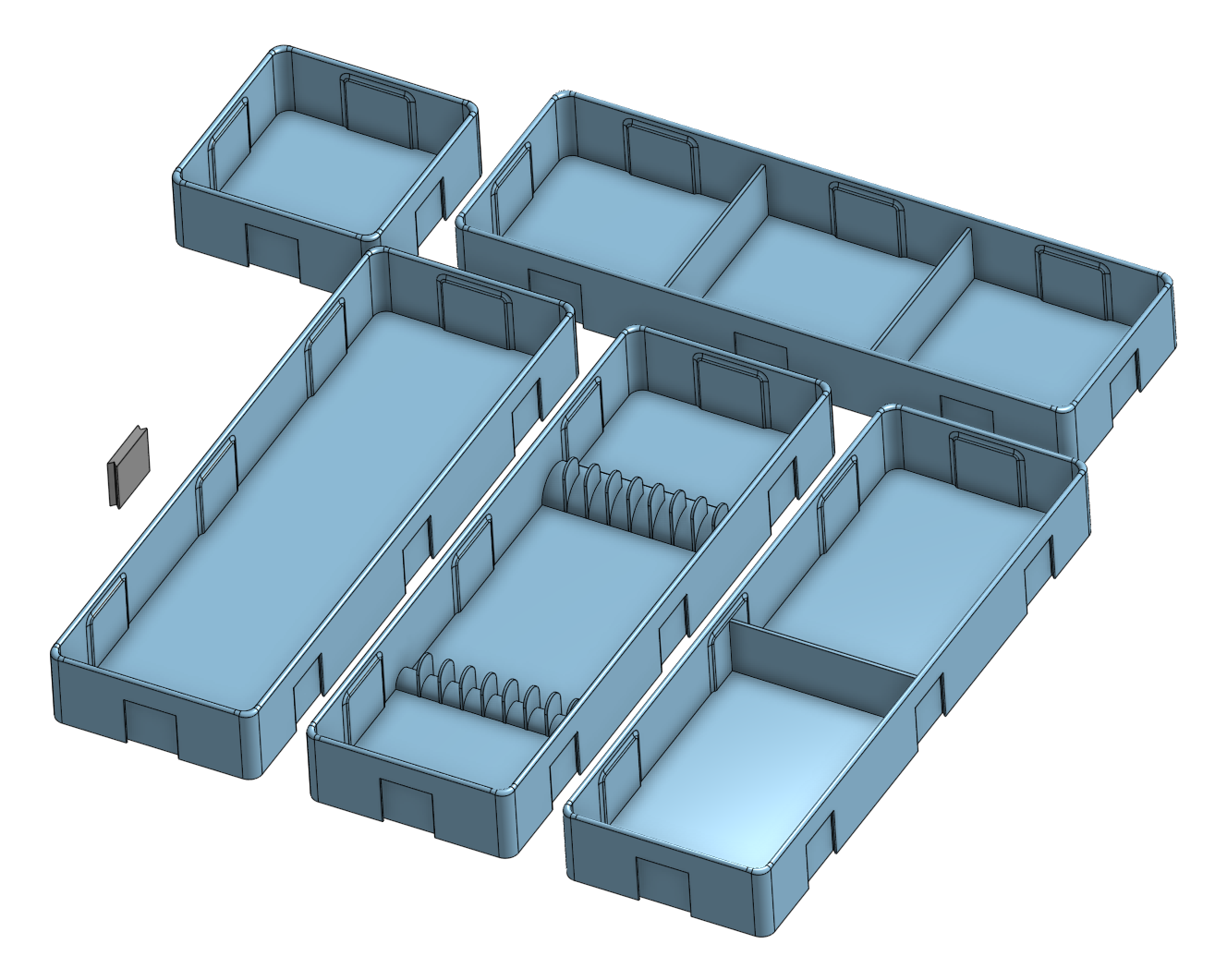 Modular kitchen drawer organizing boxes by Brekkis Download free STL model