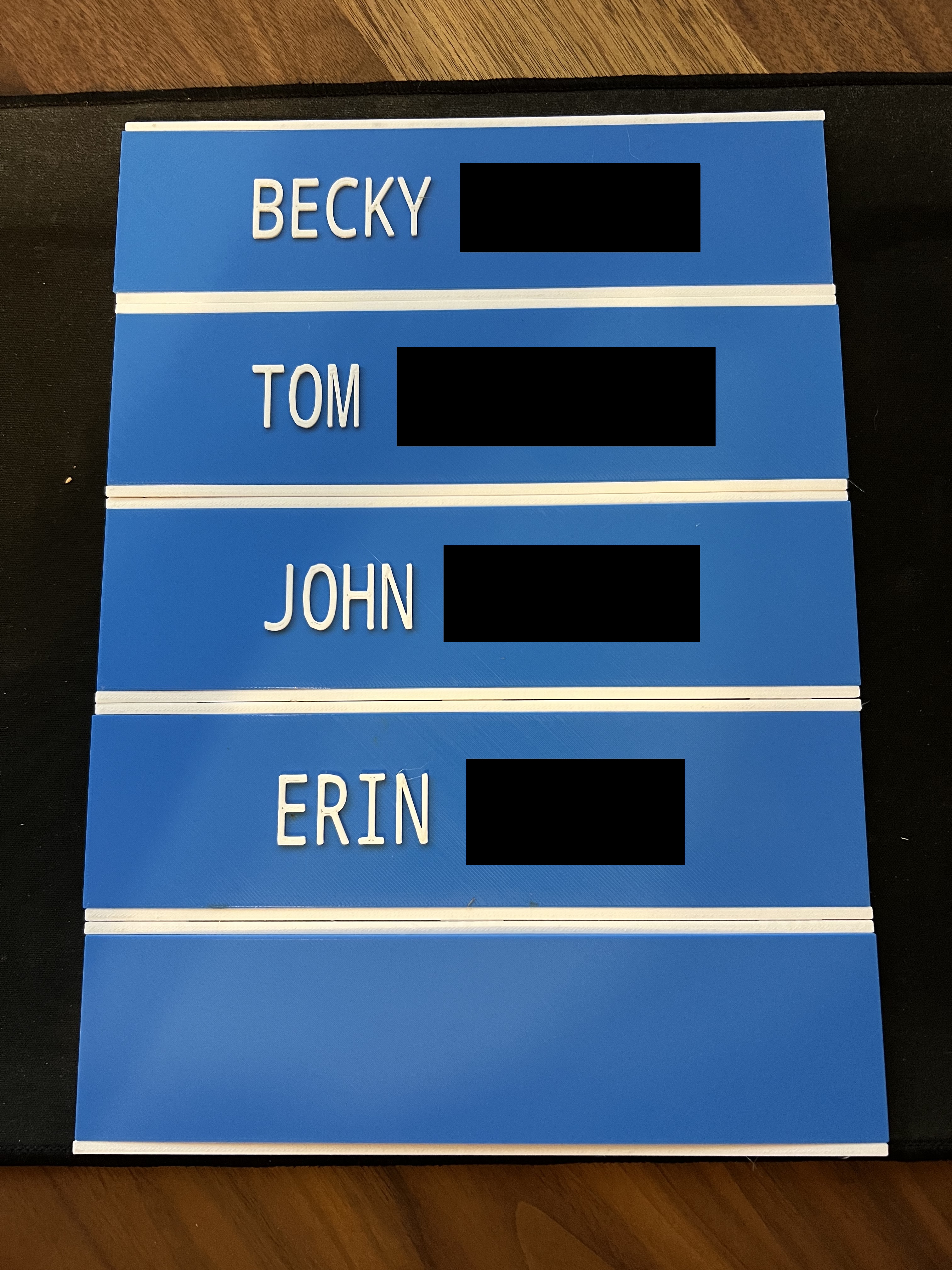 Office or Cubicle wall nameplate plaque with interlocking holder