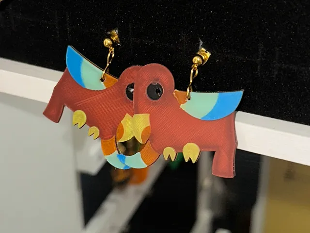 Earrings Parrot designed by Lili - 6 color, no AMS