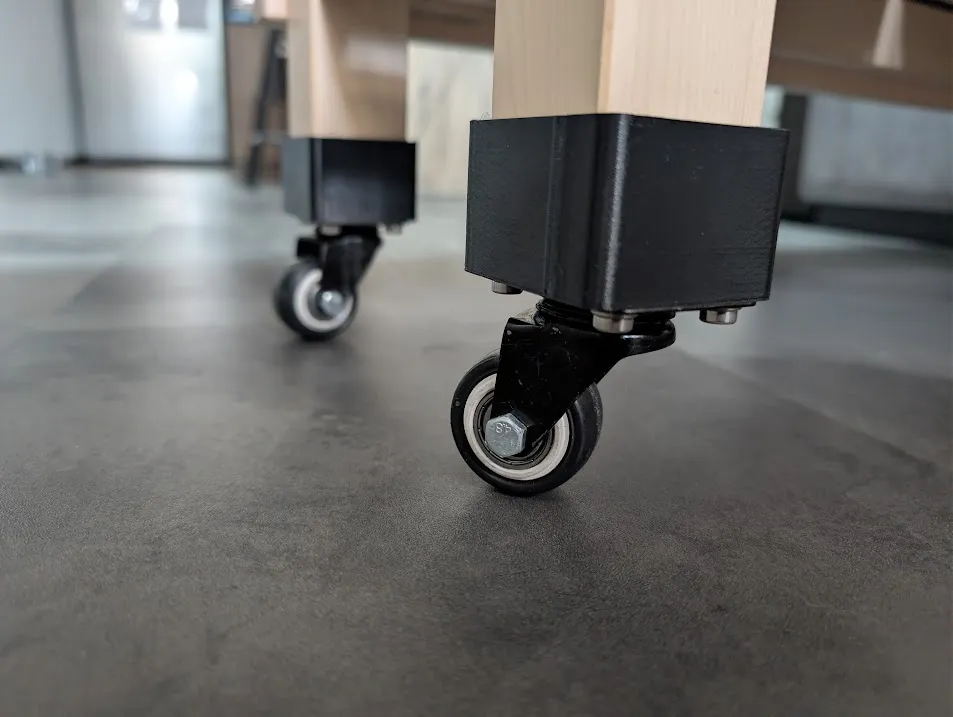 Wheel caster mount for IKEA Norden gateleg table by hyperair