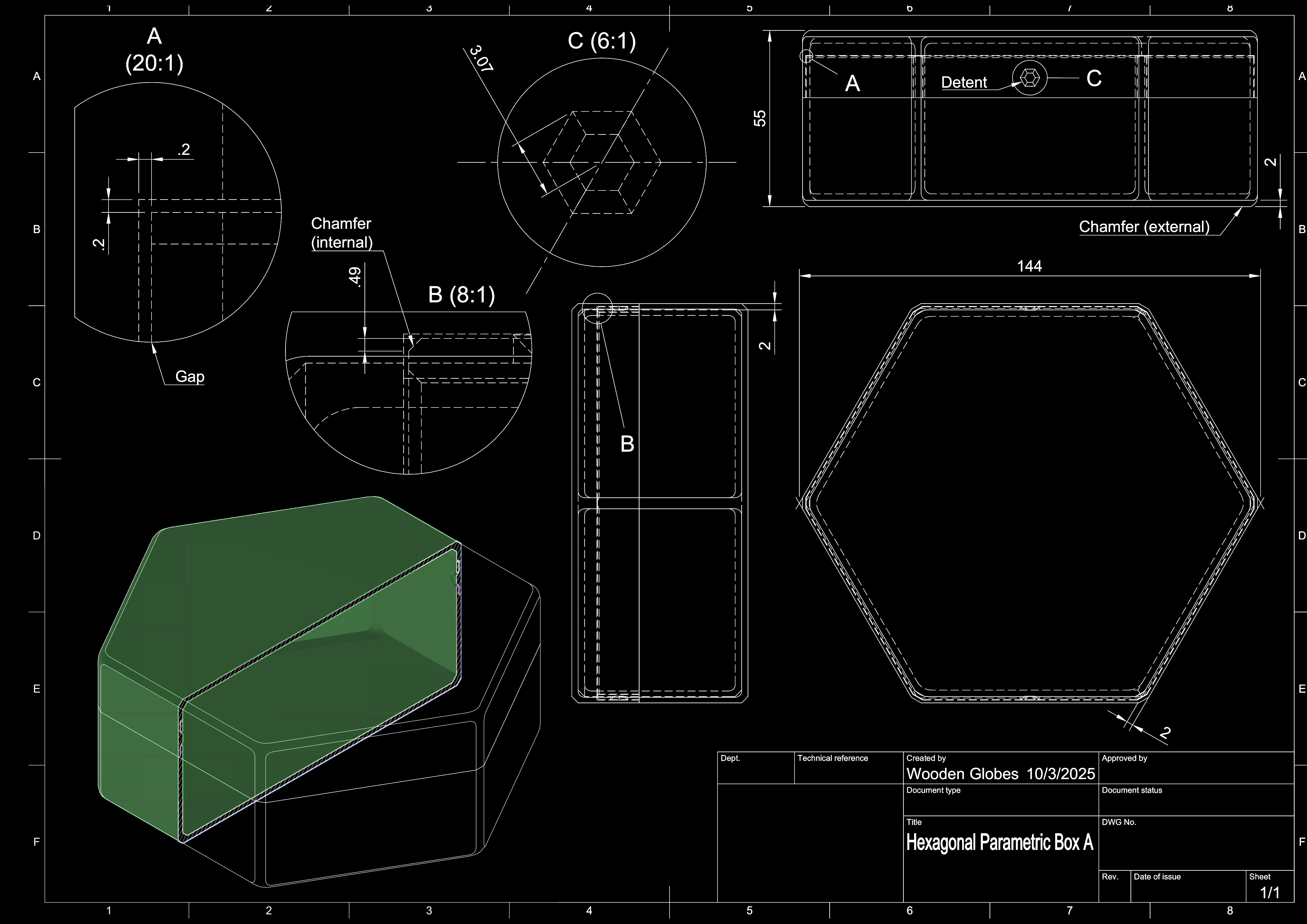Miniatura 7 do modelo 3D Hexagonal Box Generator