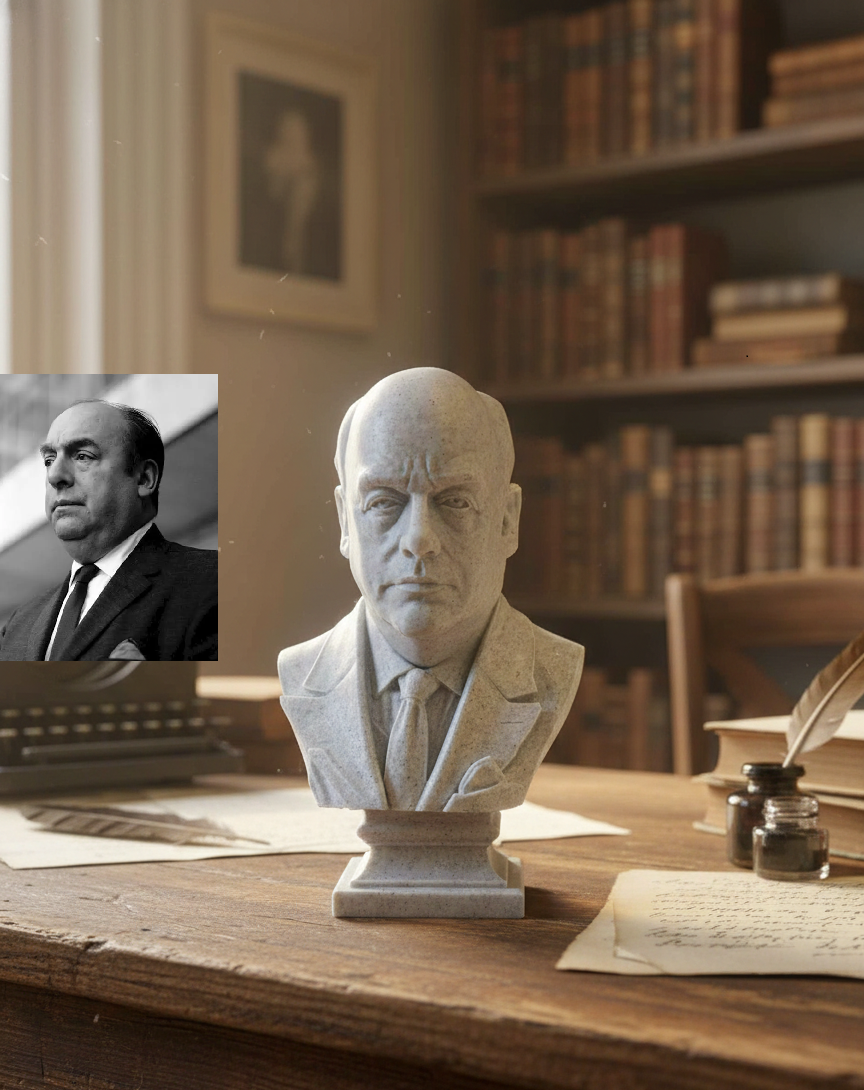 Pablo Neruda (Ricardo Eliécer Neftalí Reyes Basoalto) — Bust