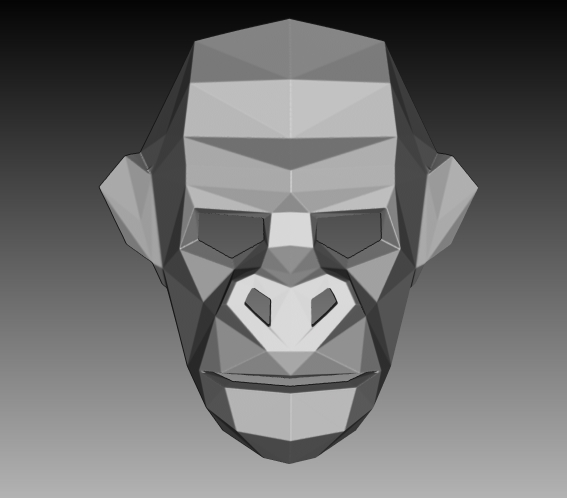 Lowpoly Monkey Mask — miniatura 3