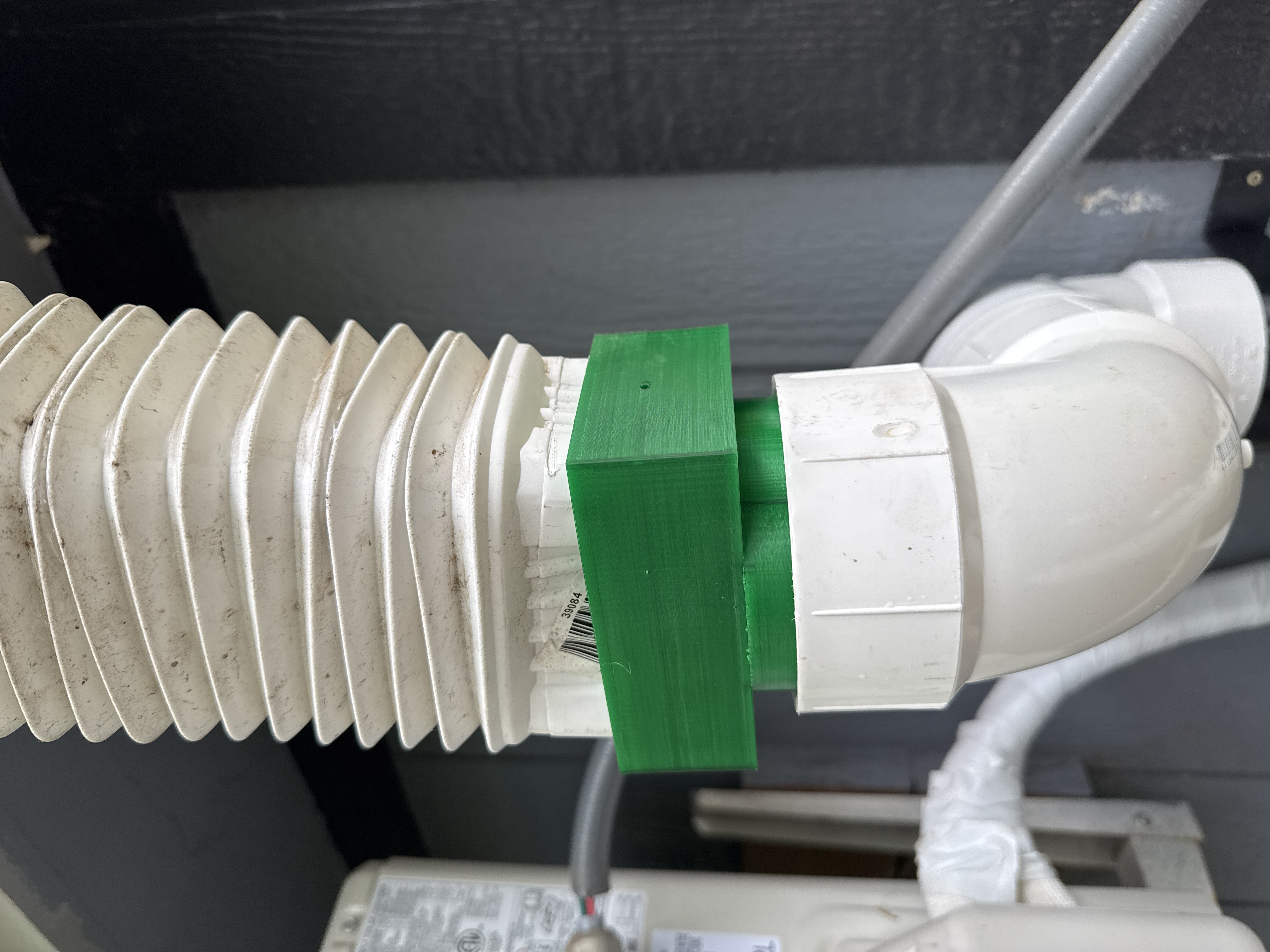 Flexible downspout to 3" PVC connector