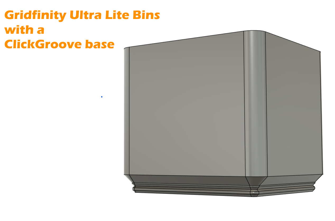 Gridfinity LITE Ultra Bins Compatible with GridFlock (ClickGroove)