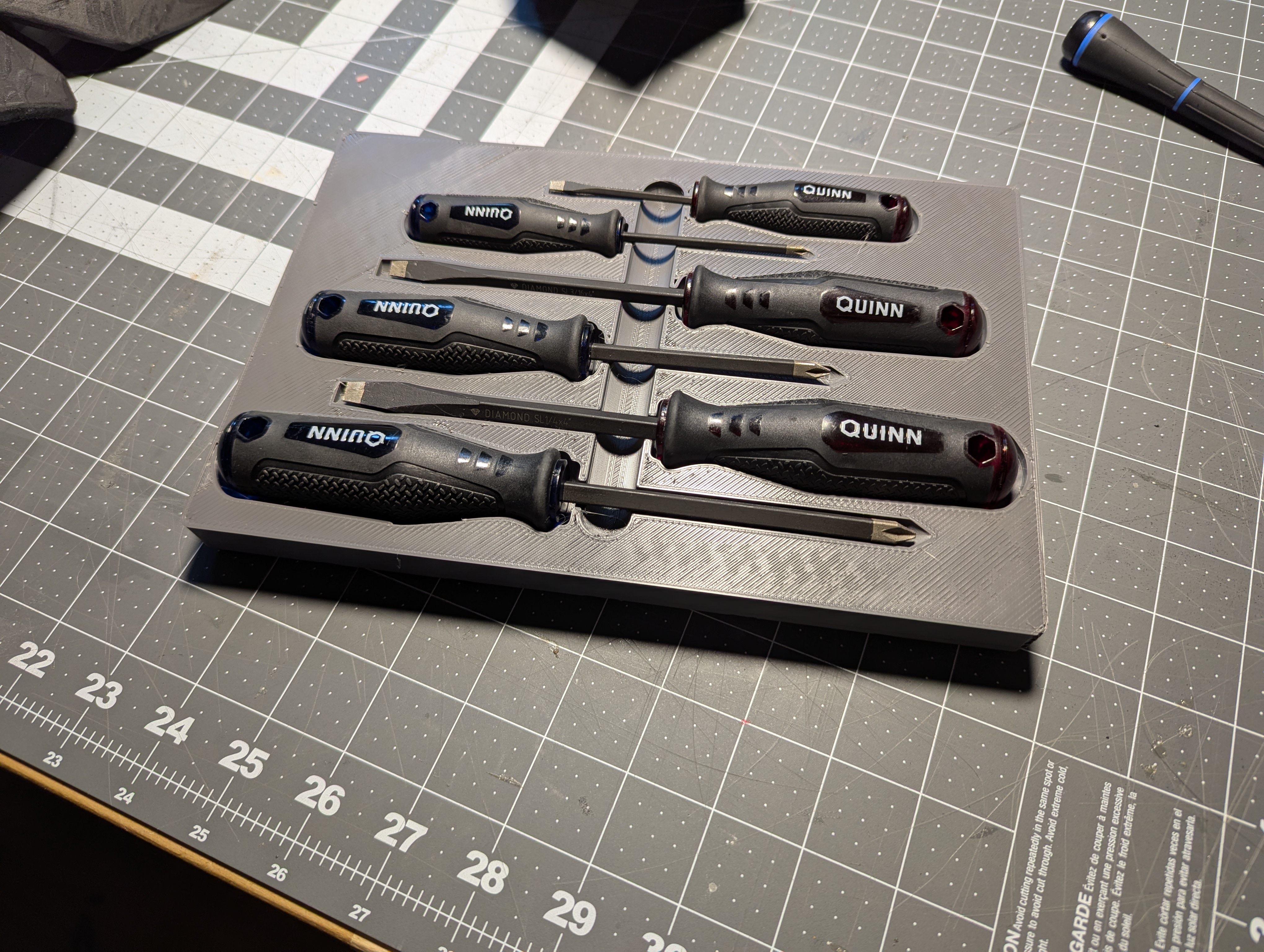 Gridfinity for Quinn screwdrivers
