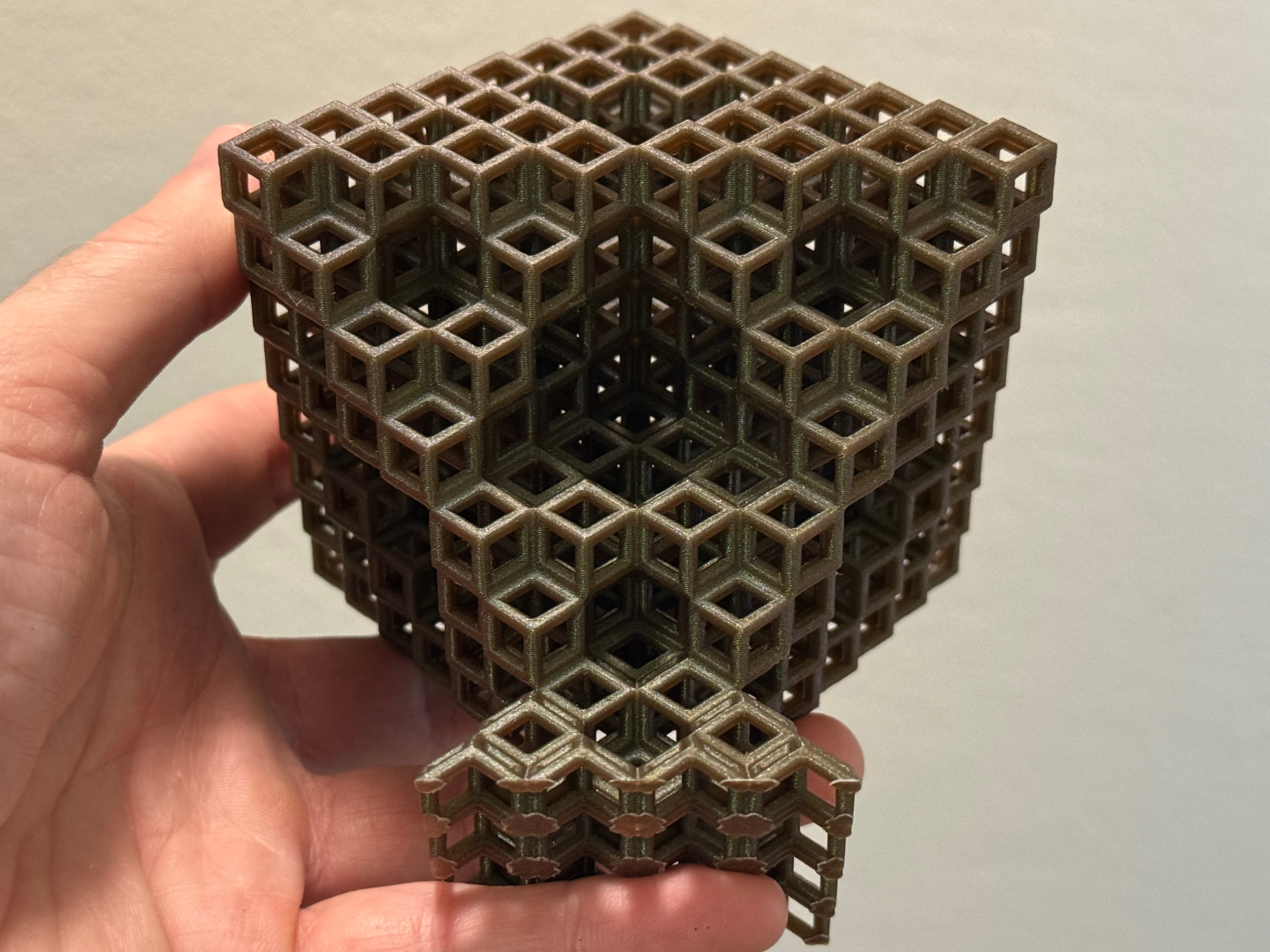 Wireframe Rhombic Dodecahedral Sierpiński Octahedron Fractal Structure - Level 3